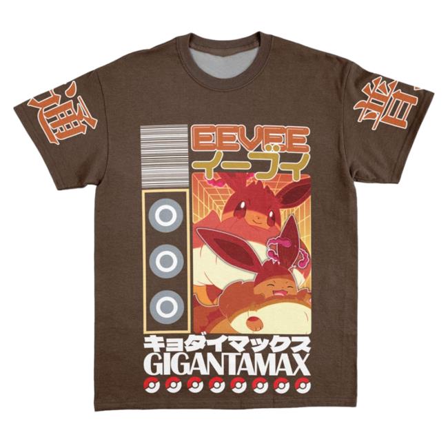 Official Anime Ape Clothing Gigantamax Eevee Pokemon Streetwear AOP Tees 3D All Over Print Animeape