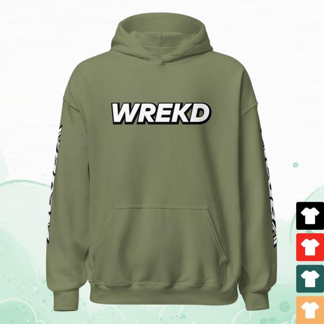 Official Wrekd X Vroom Unisex Hoody Military Green
