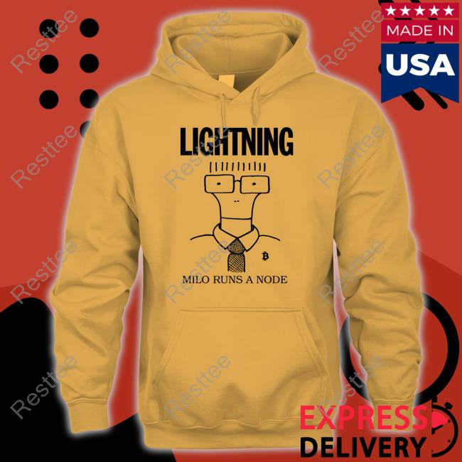 Milo Runs A Node Shirt Official Lightning Store Milo Runs A Node Long Sleeve Tee