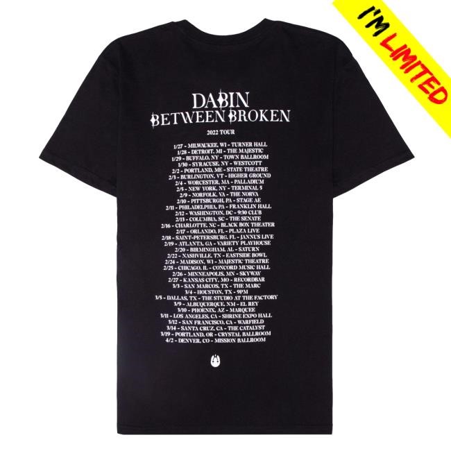 Official Dabin Merch Between Broken 2022 Tour Shirt Official Dabin Merch Between Broken 2022 Tour Tshirt