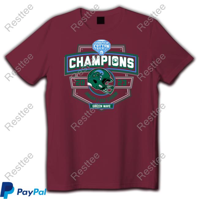 2023 Cotton Bowl Champions January 2 At&T Stadium Green Wave Tee 2023 Cotton Bowl Champions Tee Shirt