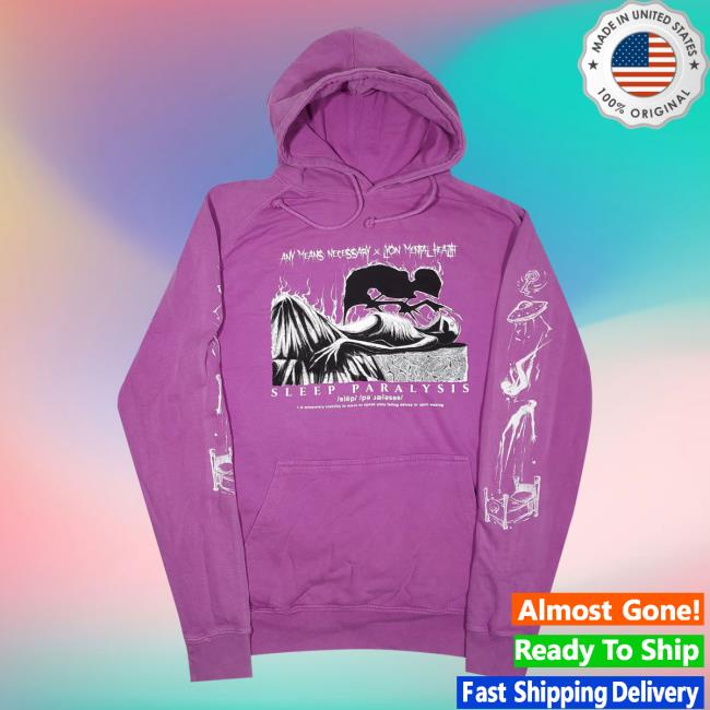Official Any Means Necessary Clothing Sleep Paralysis Hooded Sweatshirt Vintage Orchid