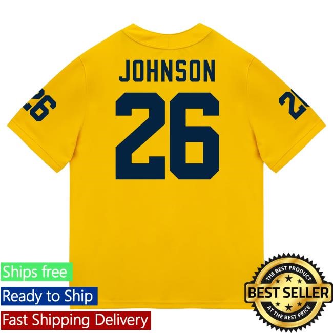 The M Den Michigan Wolverines #26 Donovan Johnson Student Athlete Maize Football Jersey Hot Shirt