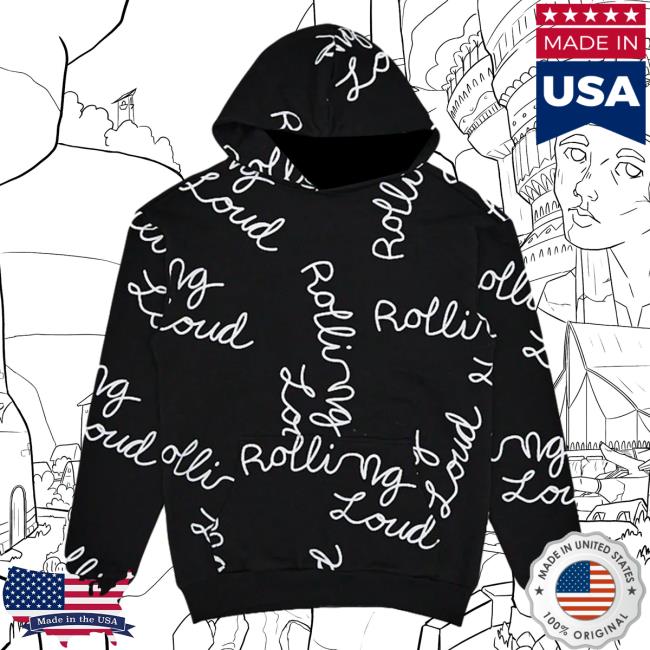 Official Rolling Loud Merch Store Rolling Loud Aop Script Sweaters Black Rolling Loud Apparel Clothing Shop RollingLoud