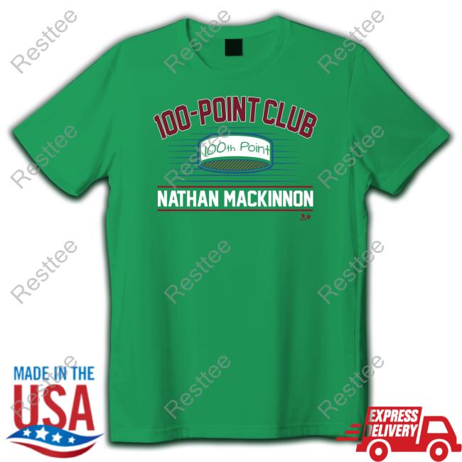 Breakingt Merch Nathan Mackinnon 100-Point Club Long Sleeved T Shirt