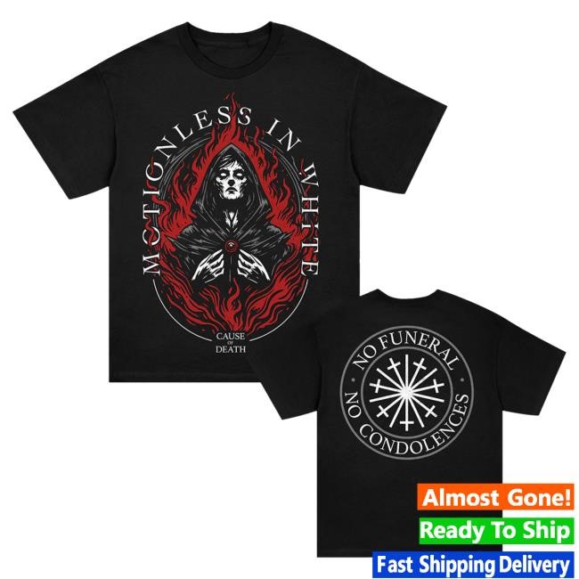 Official Miwmerch Motionless In White Cause Of Death Tees (Black) Miw Merch Store