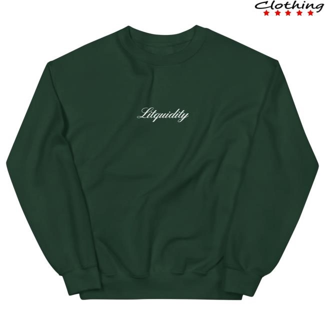 Litquidity Cursive Crewneck - Black | Forest GreenLitquidity Official Merch Store