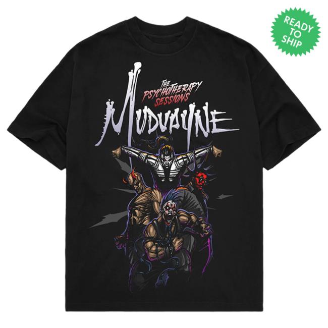 Official Mudvayne Merch Mud Vayne Psychotherapy Sessions Tour Black Tshirt