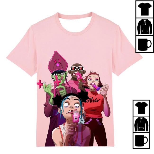 Gorillaz Official Store Pink Lollies New Tee