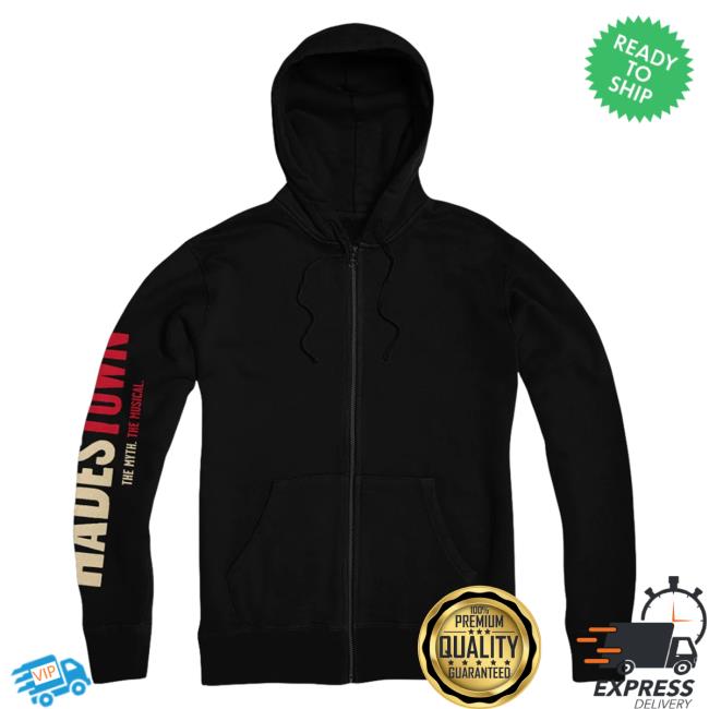 Official Hadestown Merch Hadestown Flower Pull Over Hoodie With Sleeve Logo