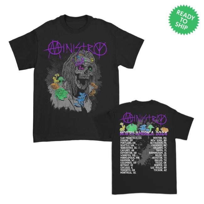 Mushroom 2024 Tour New T-Shirt (Black) Official Ministry Merch Mushroom 2024 Tour T Shirt (Black) Official Ministry Merch