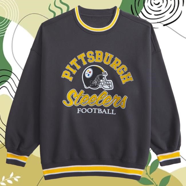 Official Abercrombie And Fitch Merch Pittsburgh Steelers Vintage Sunday Crew Neck Sweatshirt NFL by Abercrombie