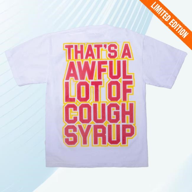 Official Thats A Awful Lot Of Cough Syrup Ski Popover Shirt White/Pink