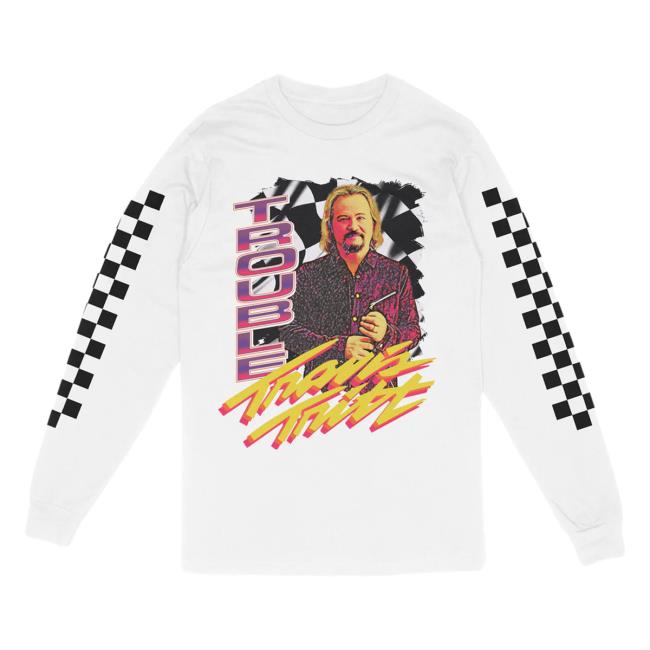 Official The Merch Collective Travis Tritt Trouble Racing Long Sleeve Shirt TravisTritt