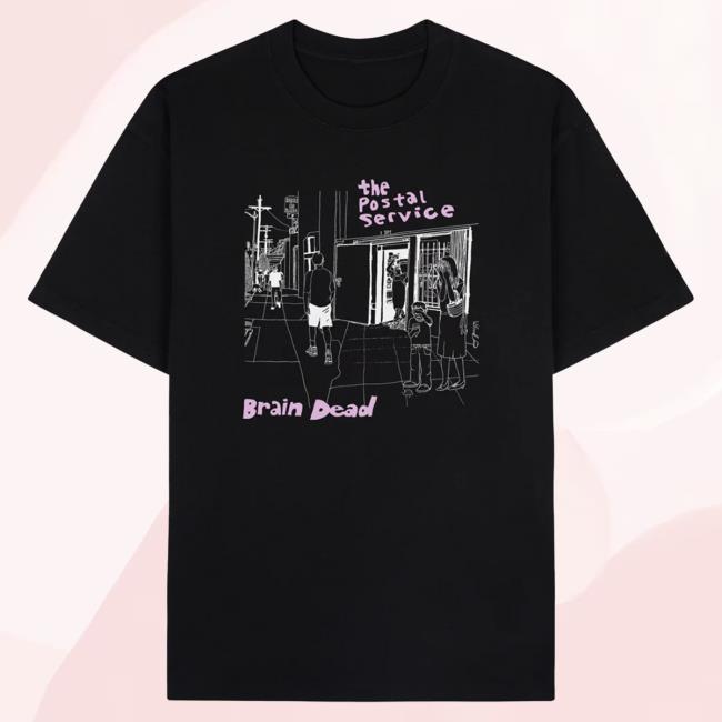 Official Brain Dead Merch Store We Are Brain Dead X The Postal Service Attractive Shirt - Black Brain Dead Apparel Clothing Shop BrainDead
