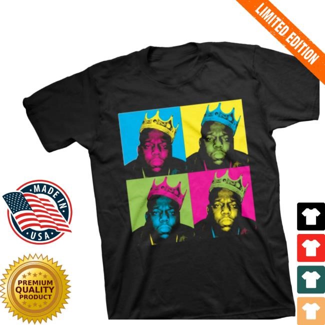 The Notorious B.I.G. MT Biggie Merch Shop Crown Pop Art Short Sleeve TShirt The Notorious B.I.G. MT Biggie Merch Shop Crown Pop Art Top Shirt