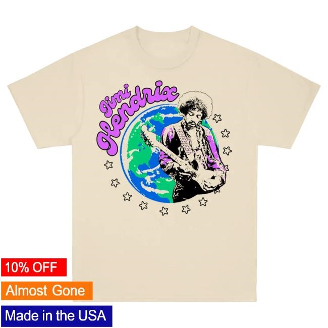Official Jimi Hendrix Merch Store Jimi Hendrix Ode to Earth Sand Hot Shirt
