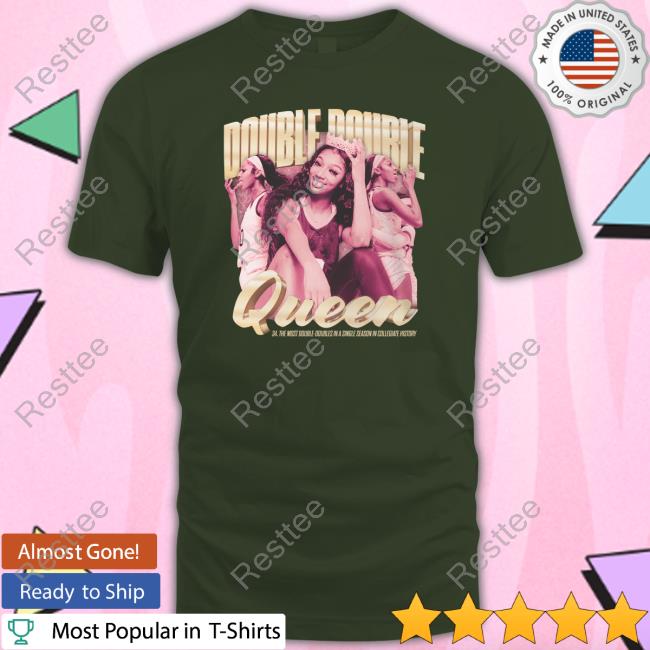 Angel Reese Merch Angel Reese Double-Double Queen Tee Shirt Angel Reese Merch Angel Reese Double-Double Queen Long Sleeve Shirt