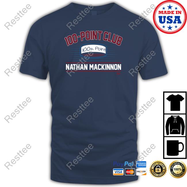 100-Point Club Nathan Mackinnon Shirt Official Breakingt Merch Nathan Mackinnon 100-Point Club Shirt