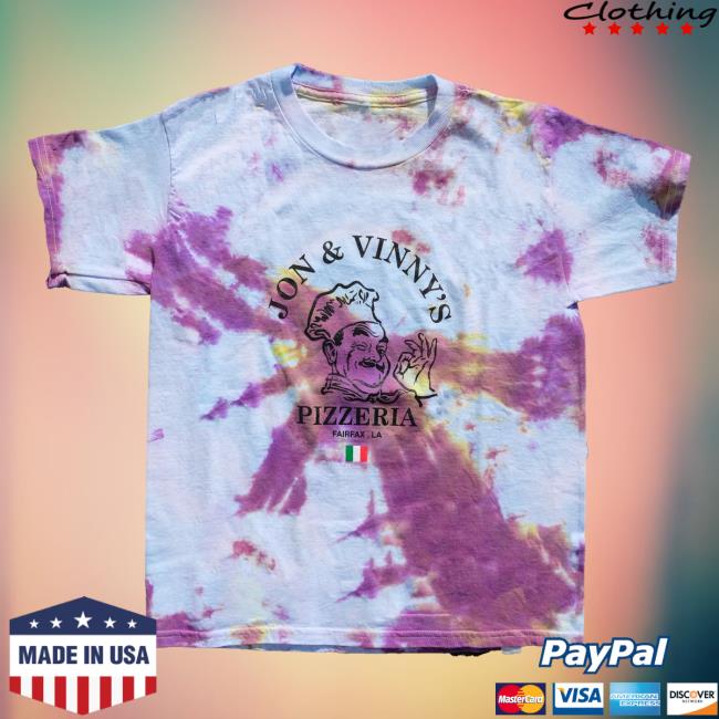 Jon And Vinny's Og Pizza Man Hot Shirt Fairfax Purple Tie Dye Jonandvinnys