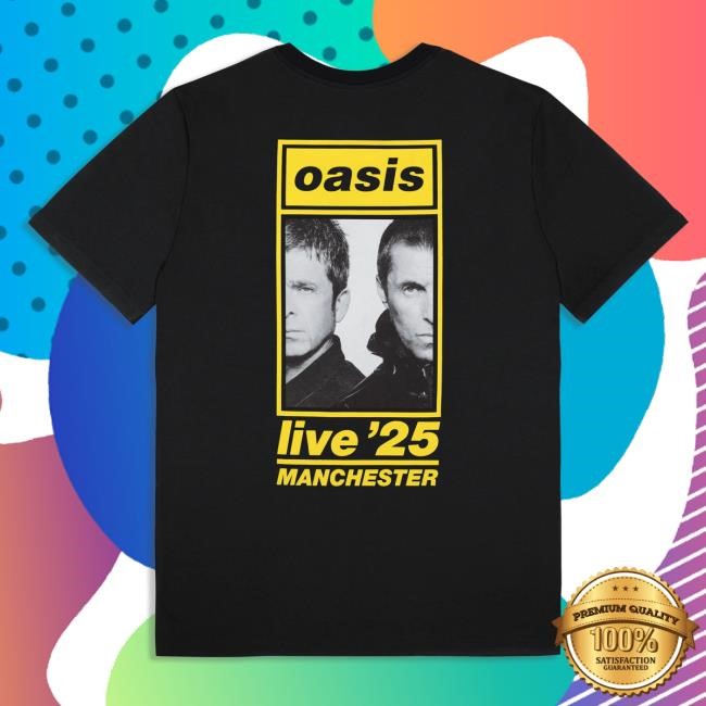 Official Oasis Store Live '25 Manchester Event 12th July T Shirt Black