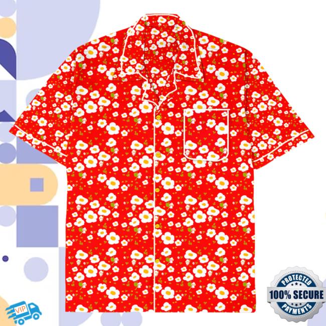 Official Liliuhms Shop Merch Breezy Red Flowers Button Up T Shirt