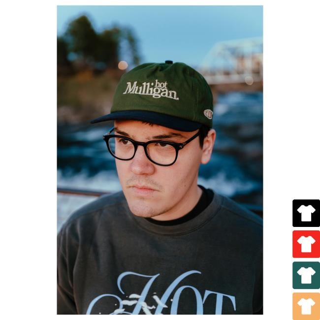 Official Hot Mulligan Merch Two Tone Green Hat Official Hot Mulligan Merch Two Tone Green Hat