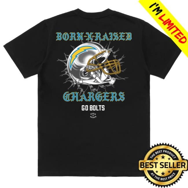 Born X Raised + Los Angeles Chargers Helmet Tee Born X Raised + Los Angeles Chargers Helmet Shirt