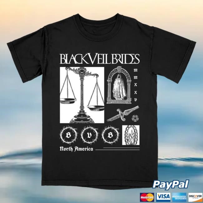 Official Black Veil Brides Merch Store Black Veil Brides Scales of Justice L/S T Shirt