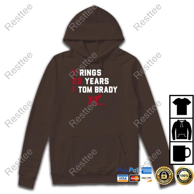 Breakingt Merch 7 Rings 23 Years 1 Tom Brady Goat List 2023 Sweatshirt Tom Brady Goat List 2023 Shirt Breakingt