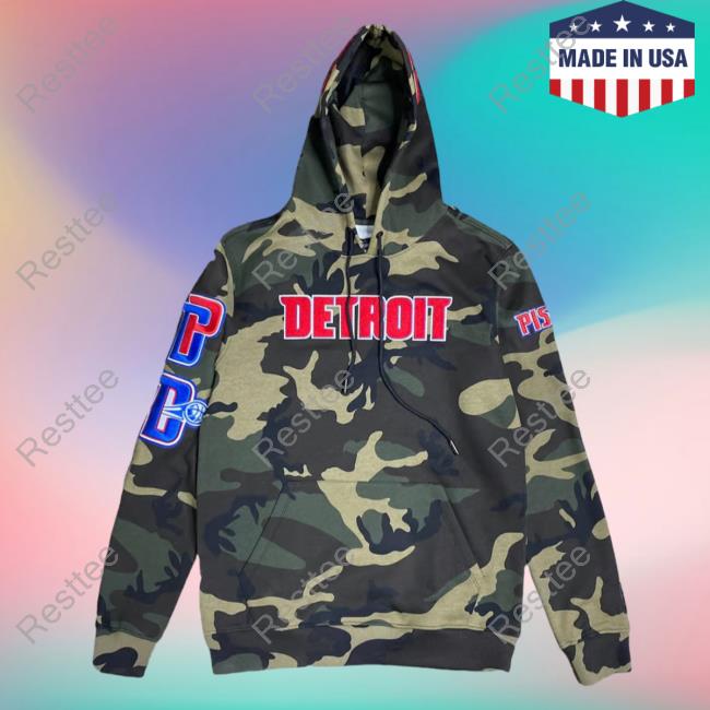 Official Thentwrk Pro Standard Detroit Pistons Logo AOP Crewneck Camo 3D All Over Print