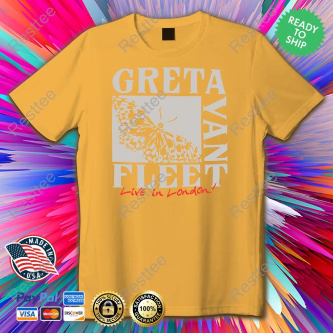 Official Greta Van Fleet Merch Butterfly Live In London Hoodie