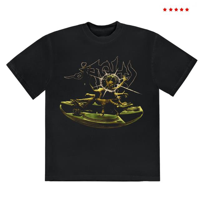 Official Travis Scott Merch Store Travis Scott DJ Long Sleeve Tee Shirt Black TravisScott Shop