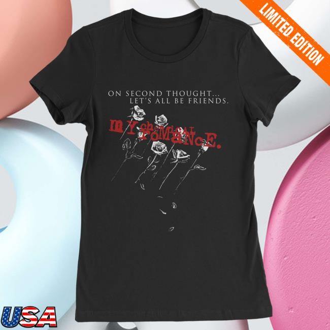 Official My Chemical Romance Merch Store Shop Warner Records Mcr Let’S All Be Friends Juniors Top Shirt WarnerRecords