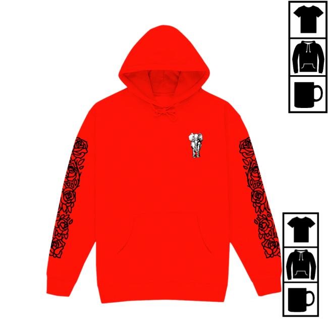 Official The White Stripes Merch Store Elephant Red Long Sleeve Hoodie