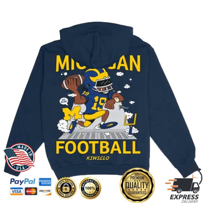 Official Kiwiclo X Bryce Underwood Michigan FootBall Navy Hoodie