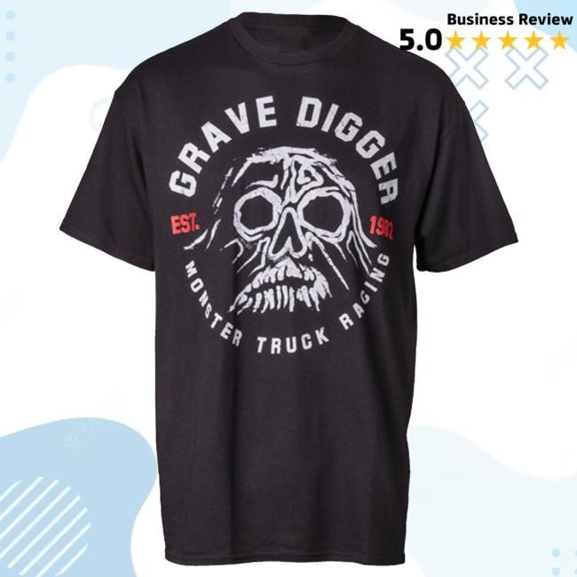 Monsterjamsuperstore New! Grave Digger Retro Ghost Tee Shirt