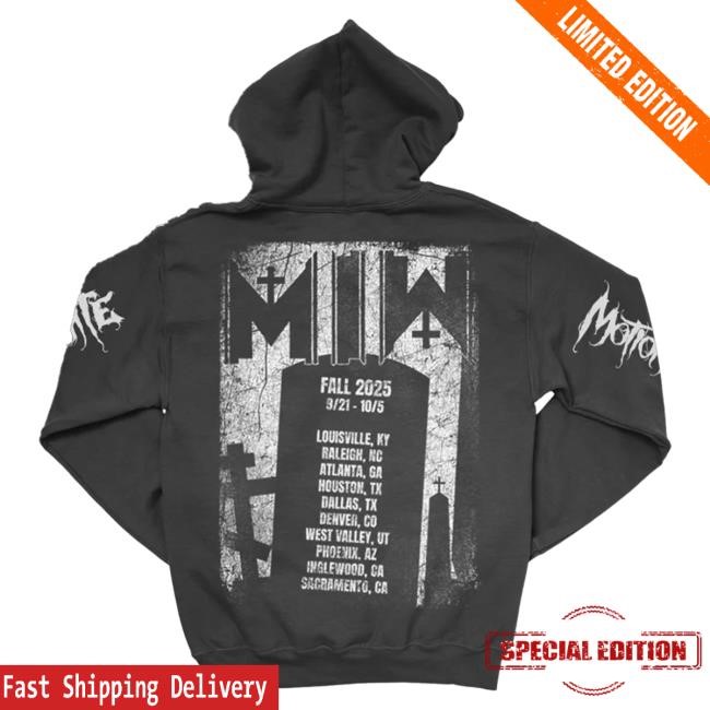 Official Motionless In White Merch Store Vulture Fall Tour 2025 Hoodie (Black) Official Motionless In White Merch Store Vulture Fall Tour 2025 Pullover Hoodie (Black)
