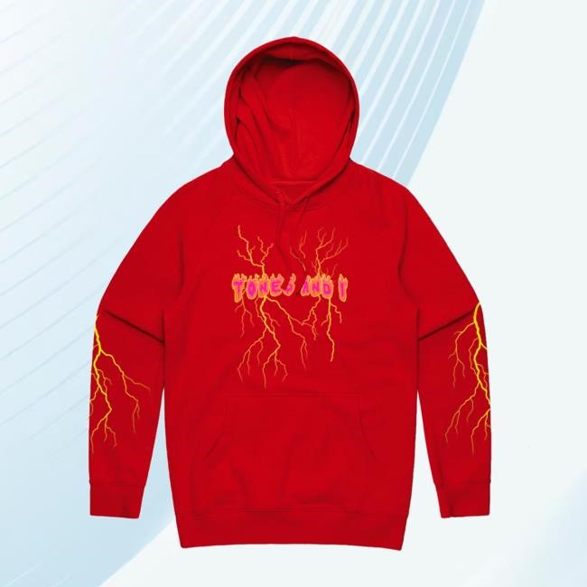 Tones And I Lightning Hoodie Sweatshirt (Red)