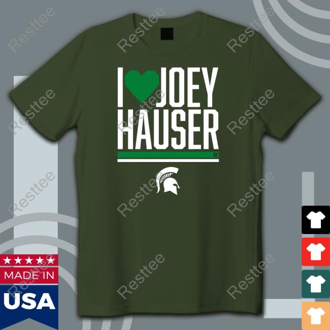 Official Official Breakingt Merch Michigan State Basketball I Heart Joey Hauser Shirt