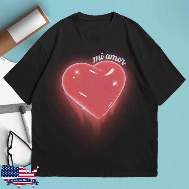 Mi Amor Heart Black Tee Shirt JVKE - Official Merchandise