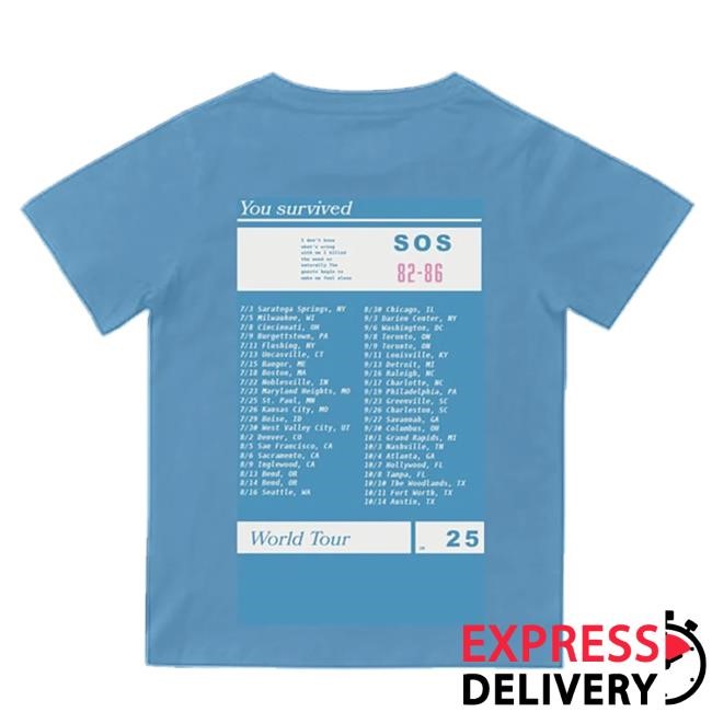 Official Lumineers Merch Automatic Tour Shirts - Blue