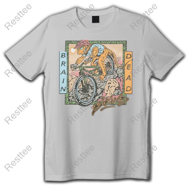 Official Weare Brain Dead Merch Equipment Bike Lizard Shirt Weare Brain Dead Equipment Bike Lizard Shirt