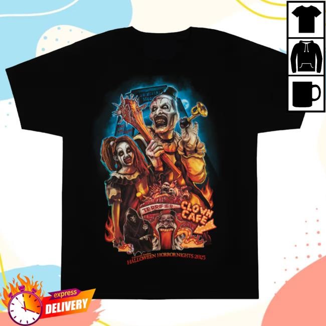 Official Halloween Horror Nights 2025 Terrifier Adult Hot Shirt