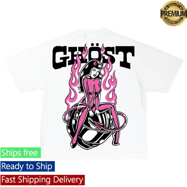Official Ghost Racing Ghost Girl Pink Hoody - White