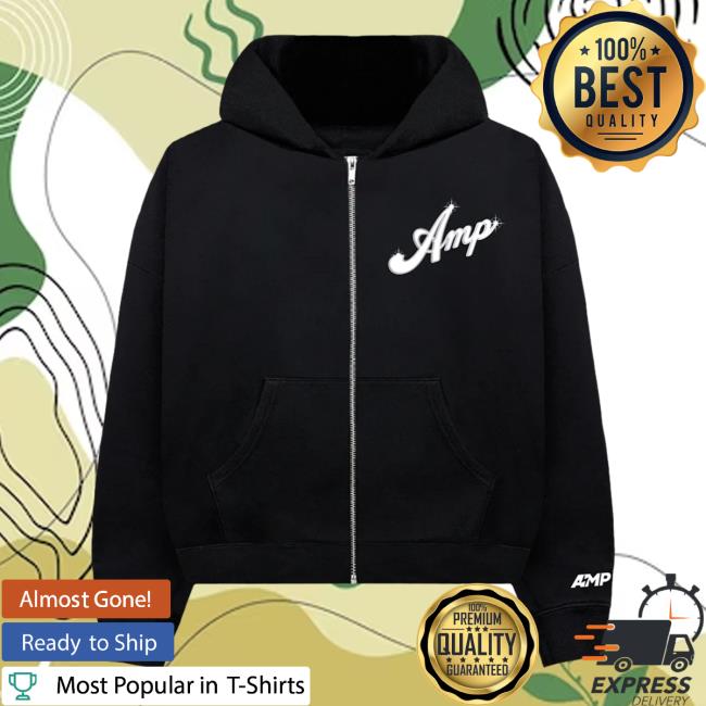 Official Amp Merch Retro Zip Hooded Sweatshirt