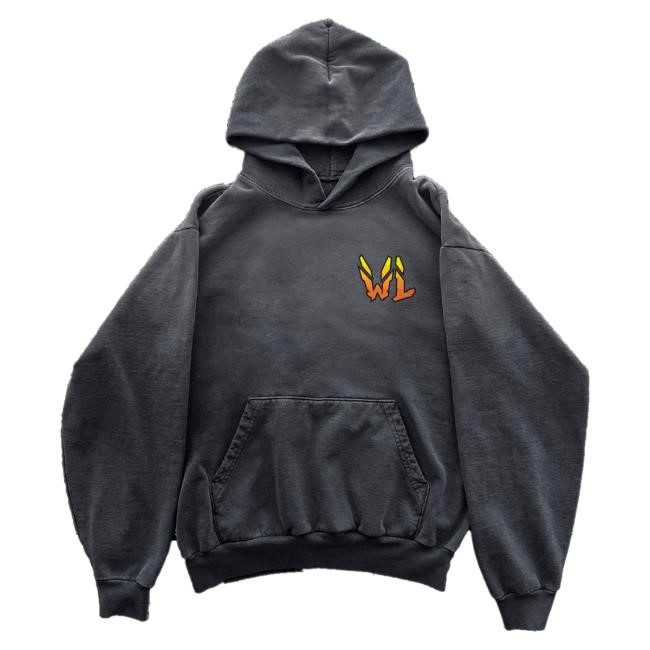 Official Warren Lotas Merch Store Orange Robot Hoodie - Vintage Black Hooded Sweatshirt