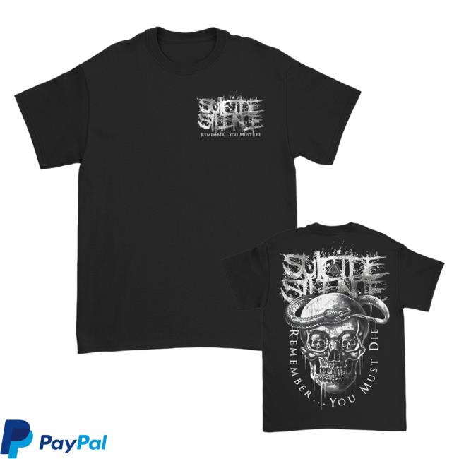 Official Suicide Silence Merch Suicide Silence Rymd Snake Skull Shirt Black SuicideSilence