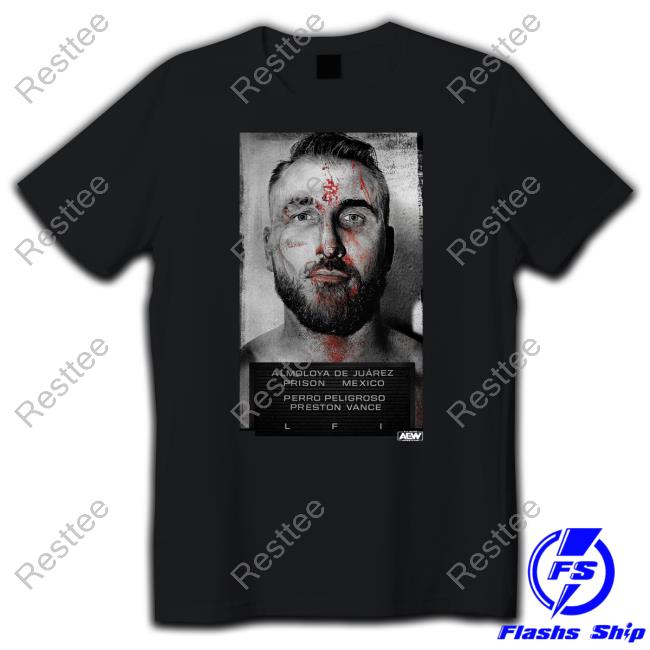 Official All Elite Wrestling Merch Preston Vance Fugitive T Shirts