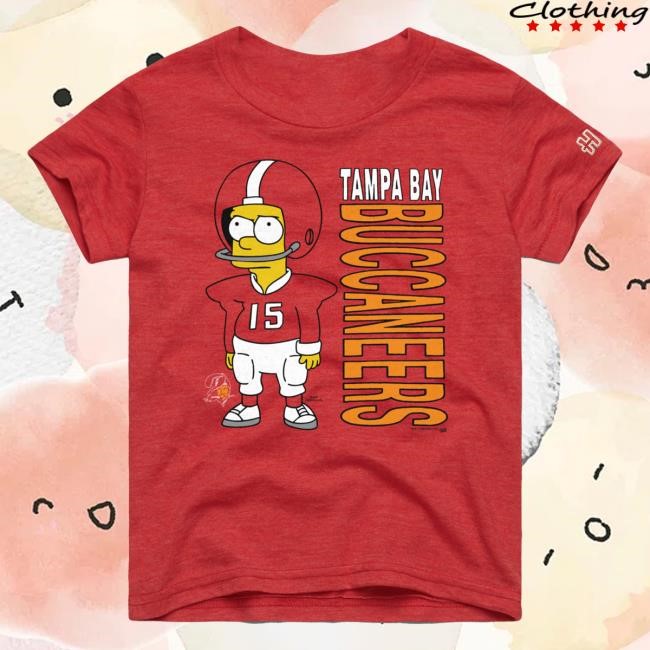 Official Tampa Bay Buccaneers Homage x The Simpsons Youth Tees - Red Official Tampa Bay Buccaneers Homage x The Simpsons Youth Shirt - Red